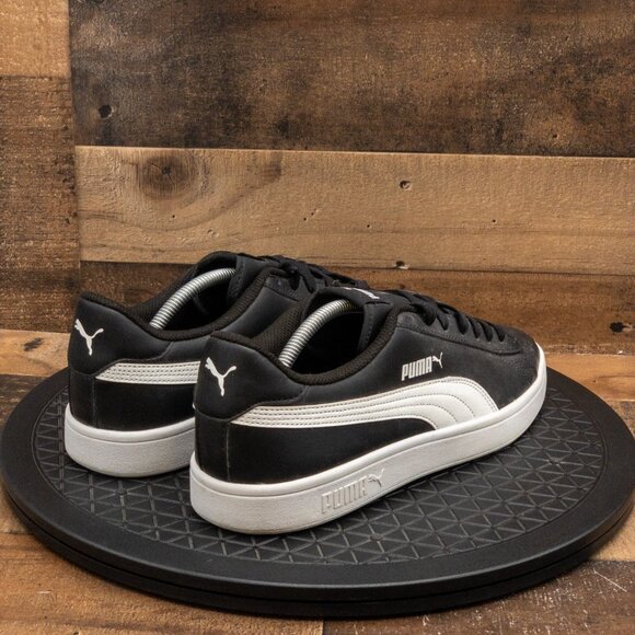 PUMA SMASH V2 MENS ATHLETIC SHOES RETRO SNEAKERS CASUAL BLACK LEATHER SIZE 12 - Picture 8 of 9